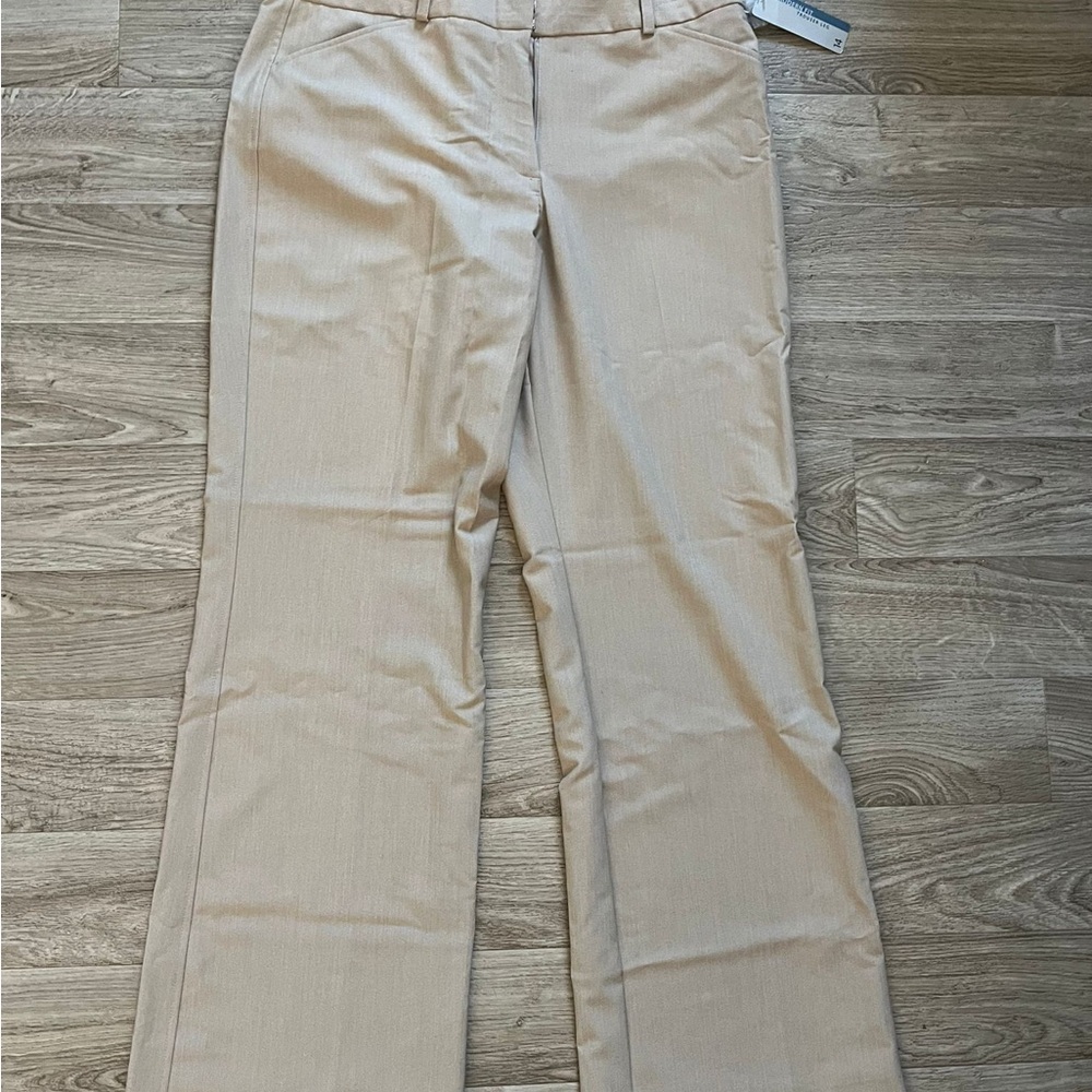 Worthington Women’s Dress Pants Size 14 Modern Fit Trouser Leg Beige NWT